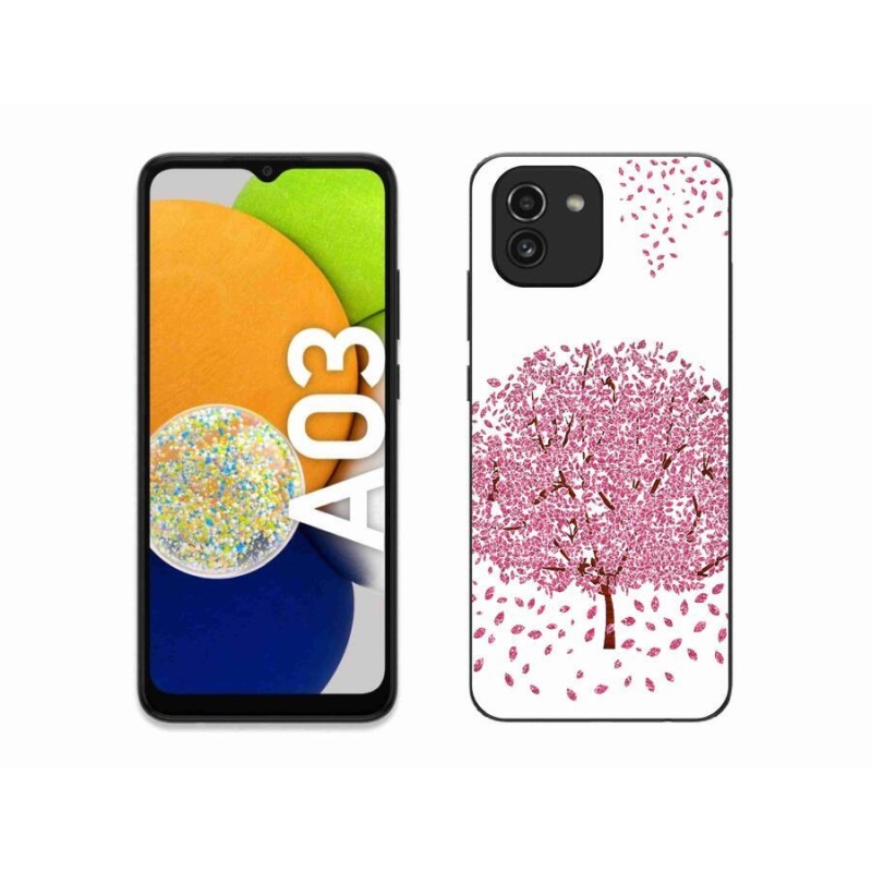 Gelový kryt mmCase na mobil Samsung Galaxy A03 - kreslený strom s listy