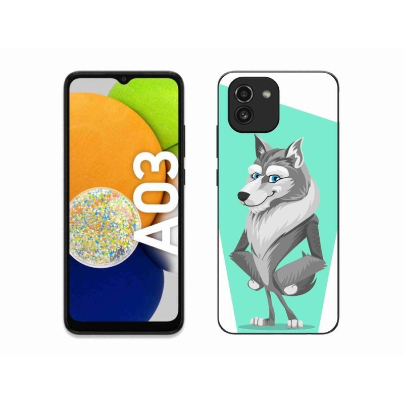 Gelový kryt mmCase na mobil Samsung Galaxy A03 - kreslený vlk