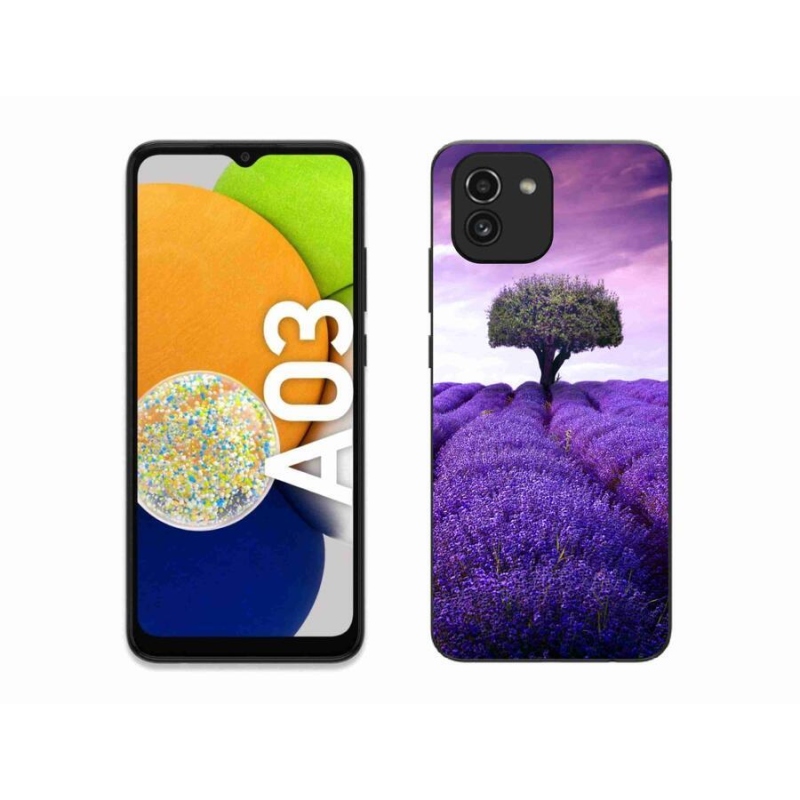 Gelový kryt mmCase na mobil Samsung Galaxy A03 - levandulová louka