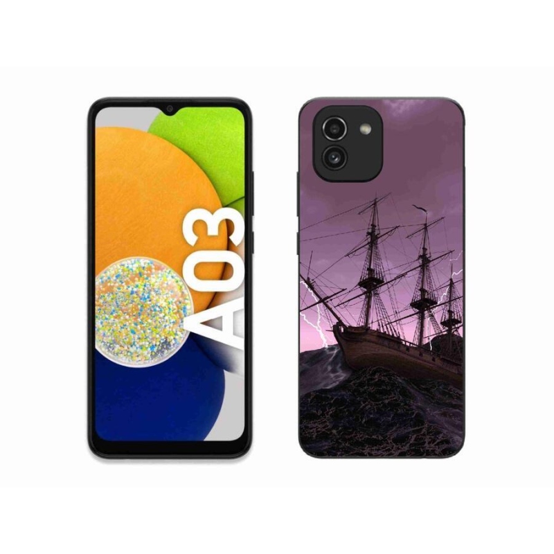 Gelový kryt mmCase na mobil Samsung Galaxy A03 - loď v bouři