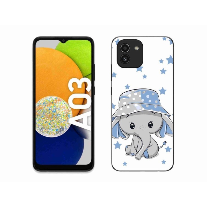Gelový kryt mmCase na mobil Samsung Galaxy A03 - modrý slon