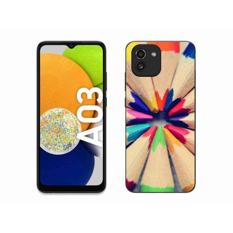 Gelový kryt mmCase na mobil Samsung Galaxy A03 - pastelky