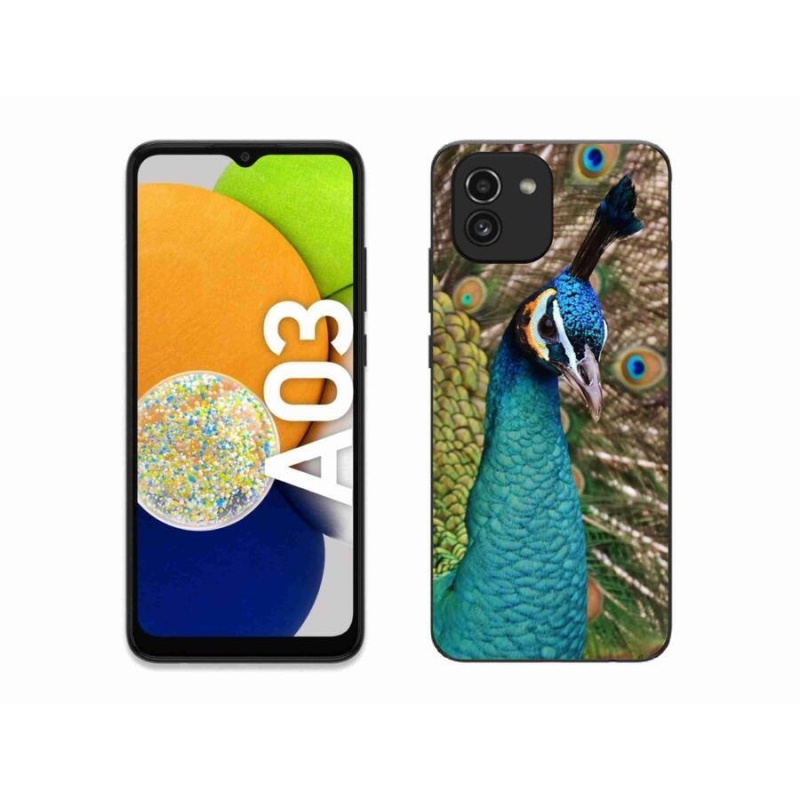 Gelový kryt mmCase na mobil Samsung Galaxy A03 - páv