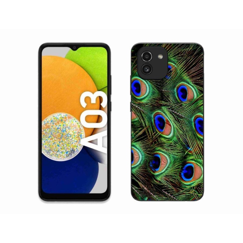 Gelový kryt mmCase na mobil Samsung Galaxy A03 - paví peří