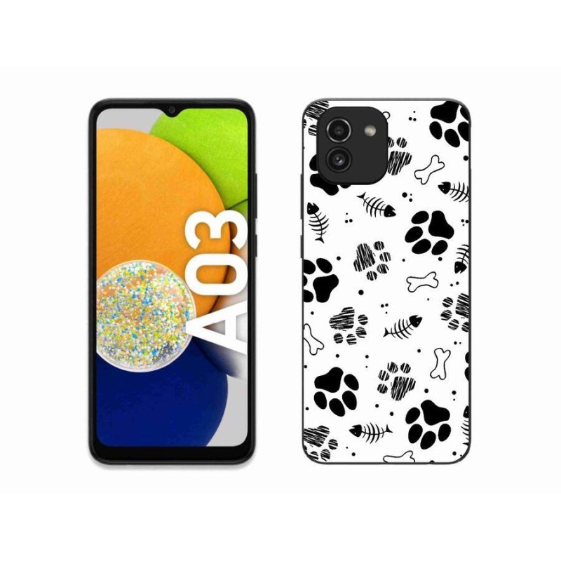 Gelový kryt mmCase na mobil Samsung Galaxy A03 - psí tlapky 1