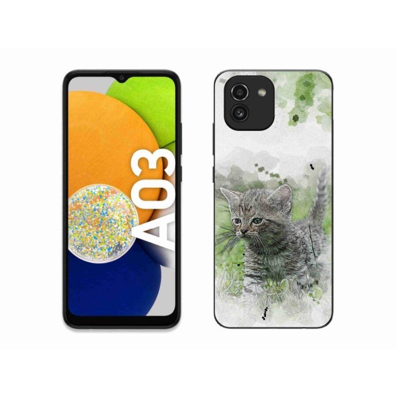 Gelový kryt mmCase na mobil Samsung Galaxy A03 - roztomilé kotě 1