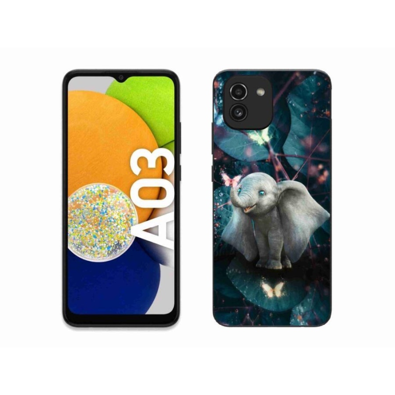 Gelový kryt mmCase na mobil Samsung Galaxy A03 - roztomilý slon