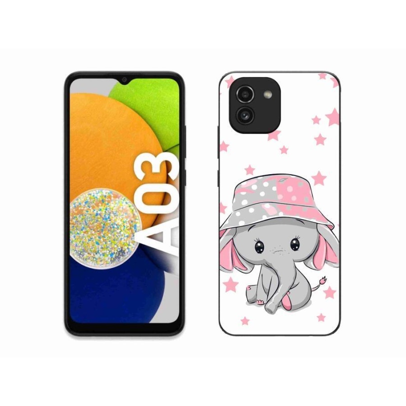 Gelový kryt mmCase na mobil Samsung Galaxy A03 - růžový slon