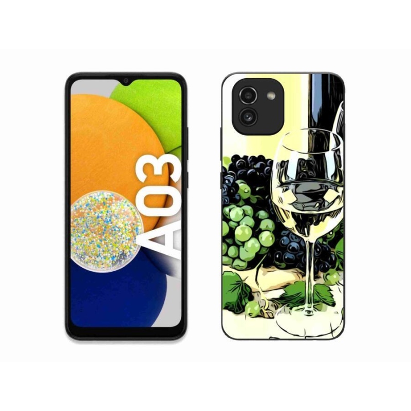 Gelový kryt mmCase na mobil Samsung Galaxy A03 - sklenka vína