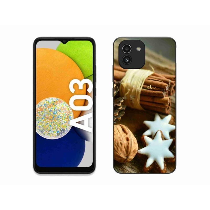 Gelový kryt mmCase na mobil Samsung Galaxy A03 - skořice a perníčky