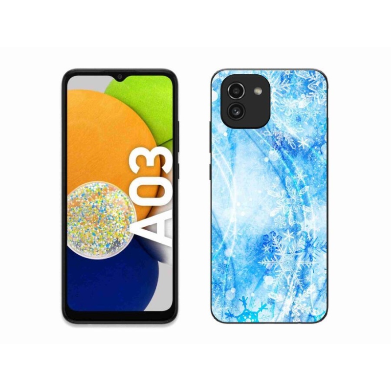 Gelový kryt mmCase na mobil Samsung Galaxy A03 - sněhové vločky