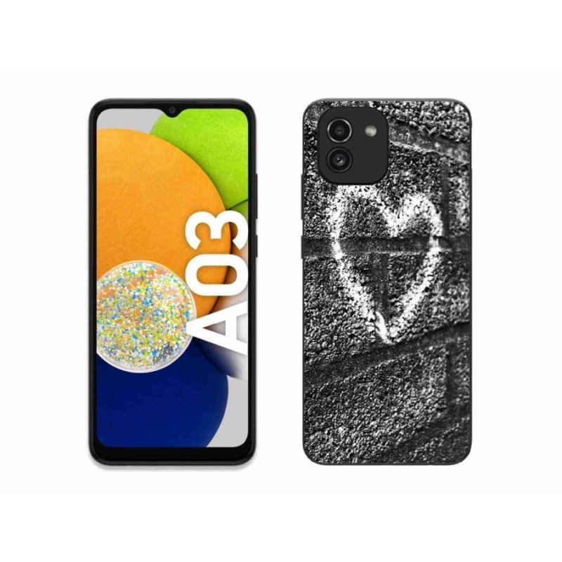 Gelový kryt mmCase na mobil Samsung Galaxy A03 - srdce na zdi