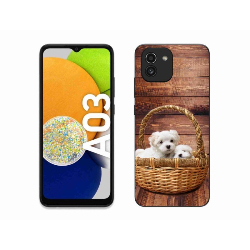 Gelový kryt mmCase na mobil Samsung Galaxy A03 - štěňátka