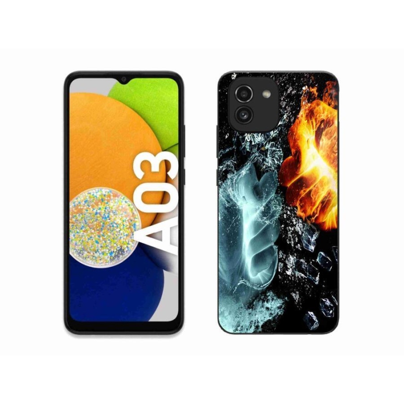 Gelový kryt mmCase na mobil Samsung Galaxy A03 - voda a oheň