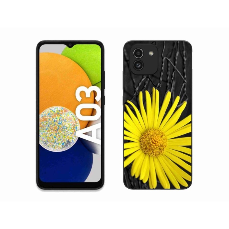 Gelový kryt mmCase na mobil Samsung Galaxy A03 - žlutá květina