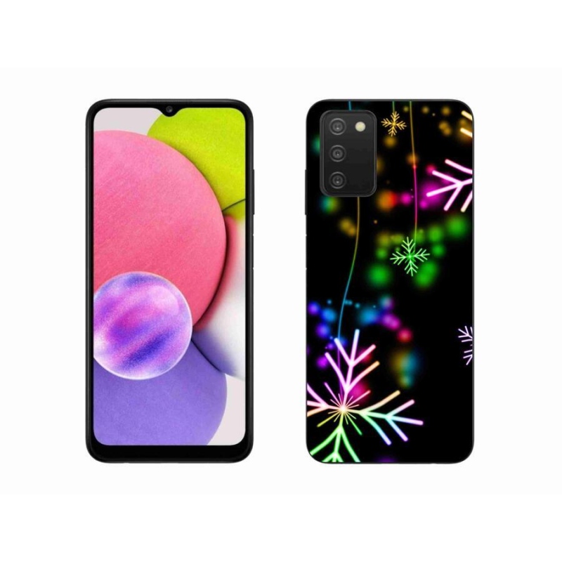 Gelový kryt mmCase na mobil Samsung Galaxy A03s (166.6 x 75.9 x 9.1) - barevné vločky