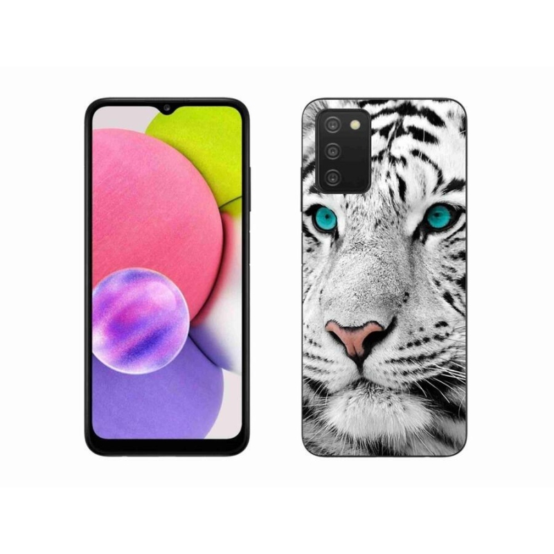 Gelový kryt mmCase na mobil Samsung Galaxy A03s (166.6 x 75.9 x 9.1) - bílý tygr