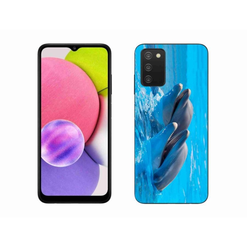 Gelový kryt mmCase na mobil Samsung Galaxy A03s (166.6 x 75.9 x 9.1) - delfíni