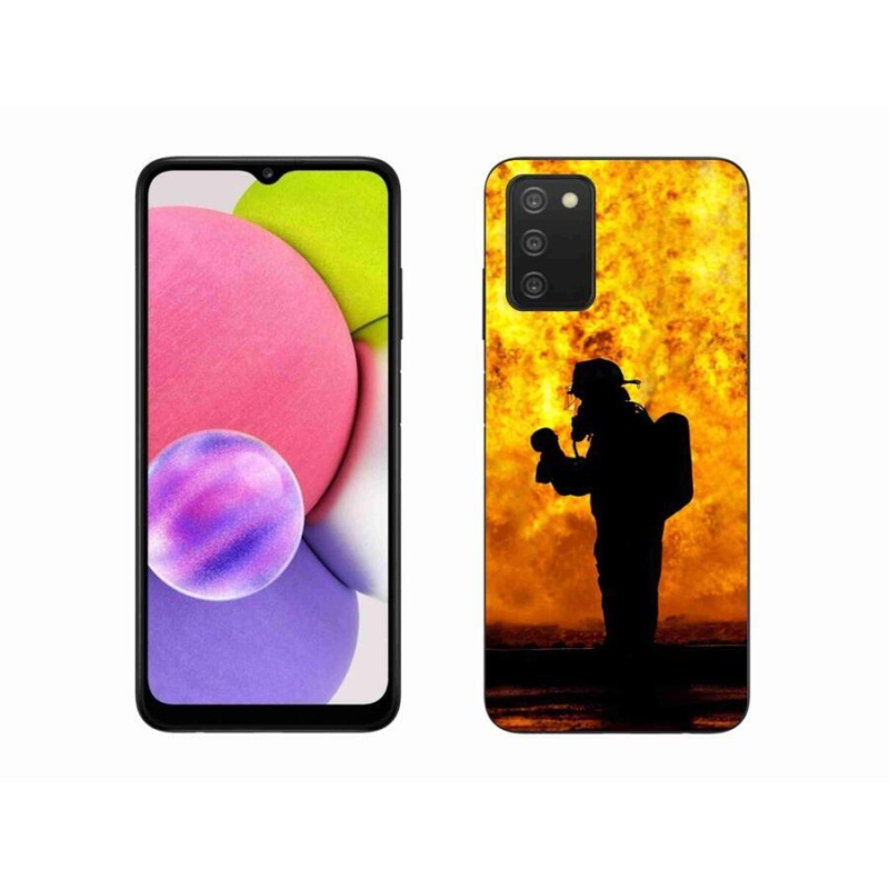 Gelový kryt mmCase na mobil Samsung Galaxy A03s (166.6 x 75.9 x 9.1) - hasič