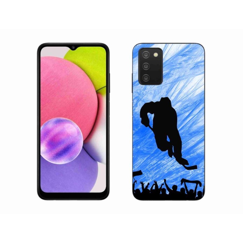 Gelový kryt mmCase na mobil Samsung Galaxy A03s (166.6 x 75.9 x 9.1) - hokejový hráč