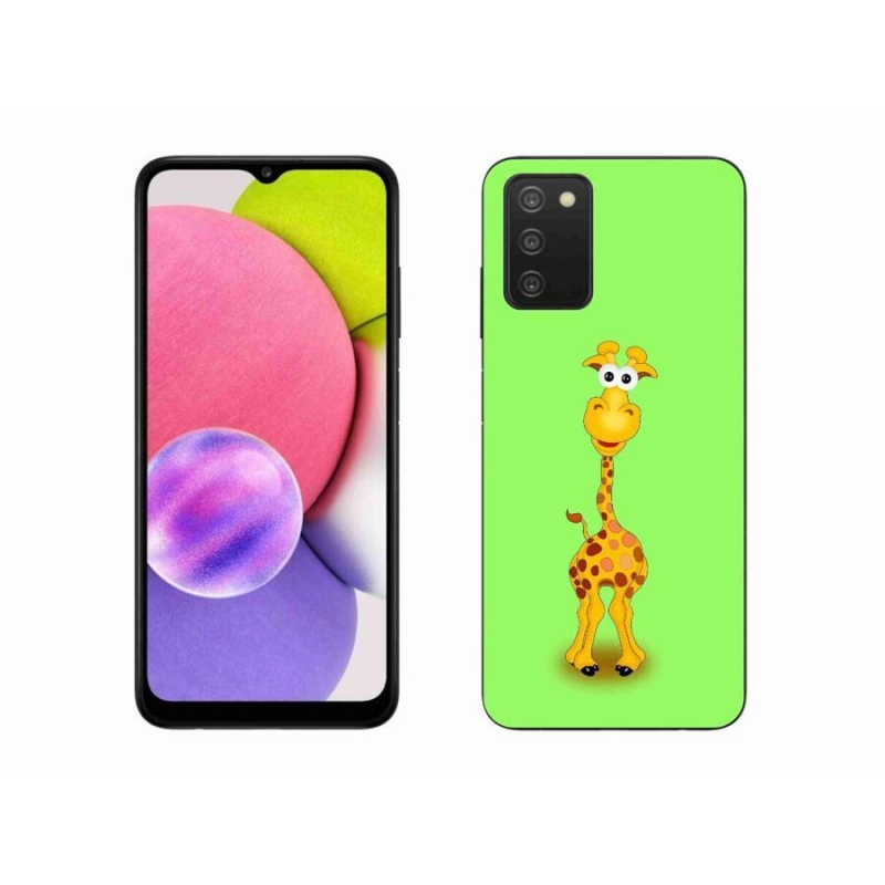 Gelový kryt mmCase na mobil Samsung Galaxy A03s (166.6 x 75.9 x 9.1) - kreslená žirafa