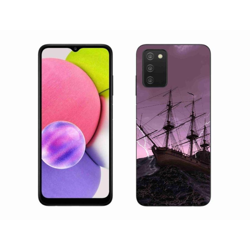 Gelový kryt mmCase na mobil Samsung Galaxy A03s (166.6 x 75.9 x 9.1) - loď v bouři