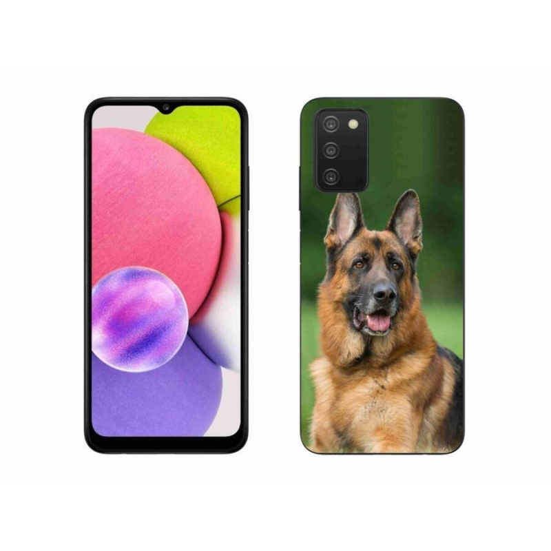 Gelový kryt mmCase na mobil Samsung Galaxy A03s (166.6 x 75.9 x 9.1) - německý ovčák