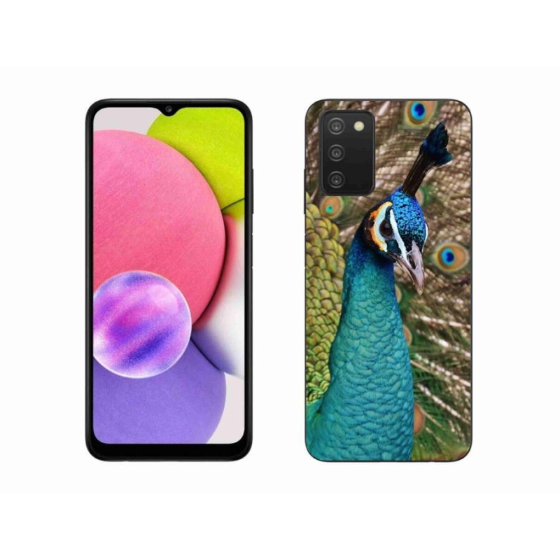 Gelový kryt mmCase na mobil Samsung Galaxy A03s (166.6 x 75.9 x 9.1) - páv