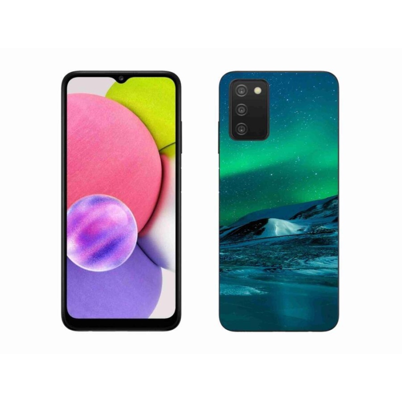 Gelový kryt mmCase na mobil Samsung Galaxy A03s (166.6 x 75.9 x 9.1) - polární záře