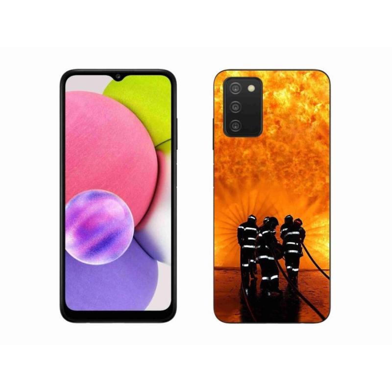 Gelový kryt mmCase na mobil Samsung Galaxy A03s (166.6 x 75.9 x 9.1) - požár