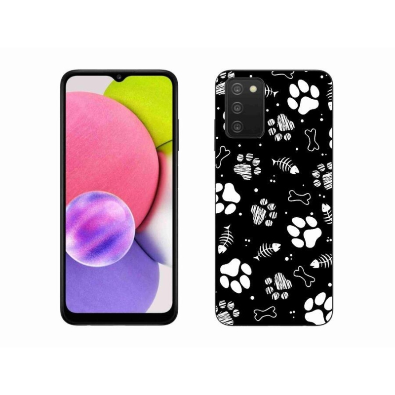 Gelový kryt mmCase na mobil Samsung Galaxy A03s (166.6 x 75.9 x 9.1) - psí tlapky