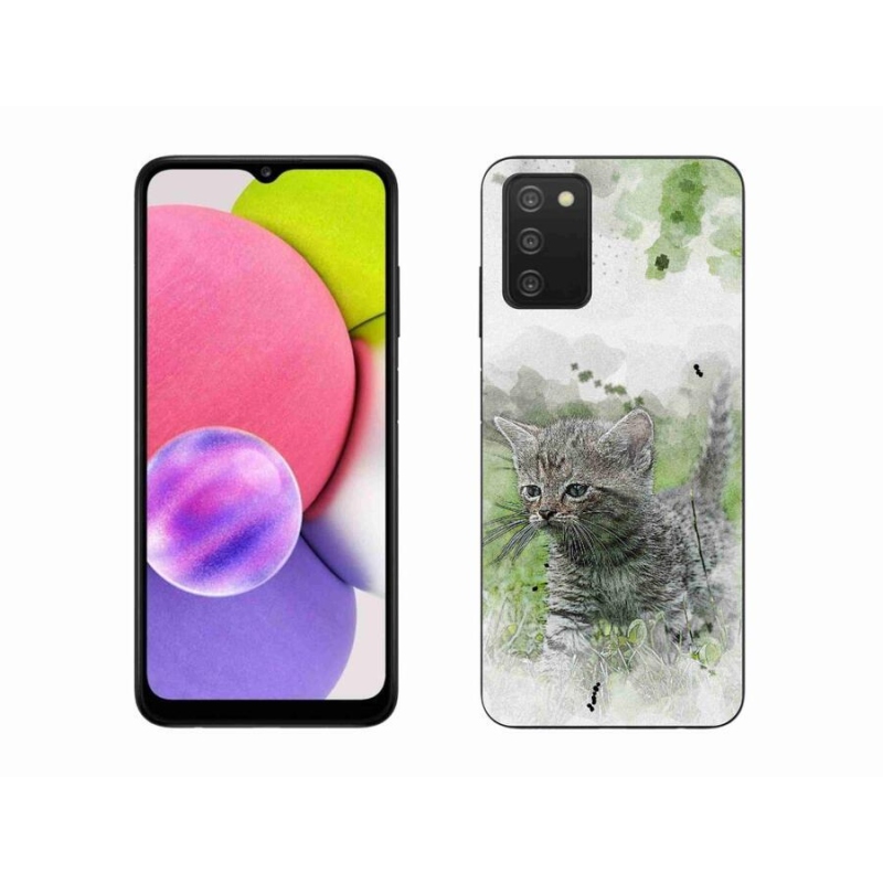 Gelový kryt mmCase na mobil Samsung Galaxy A03s (166.6 x 75.9 x 9.1) - roztomilé kotě 1