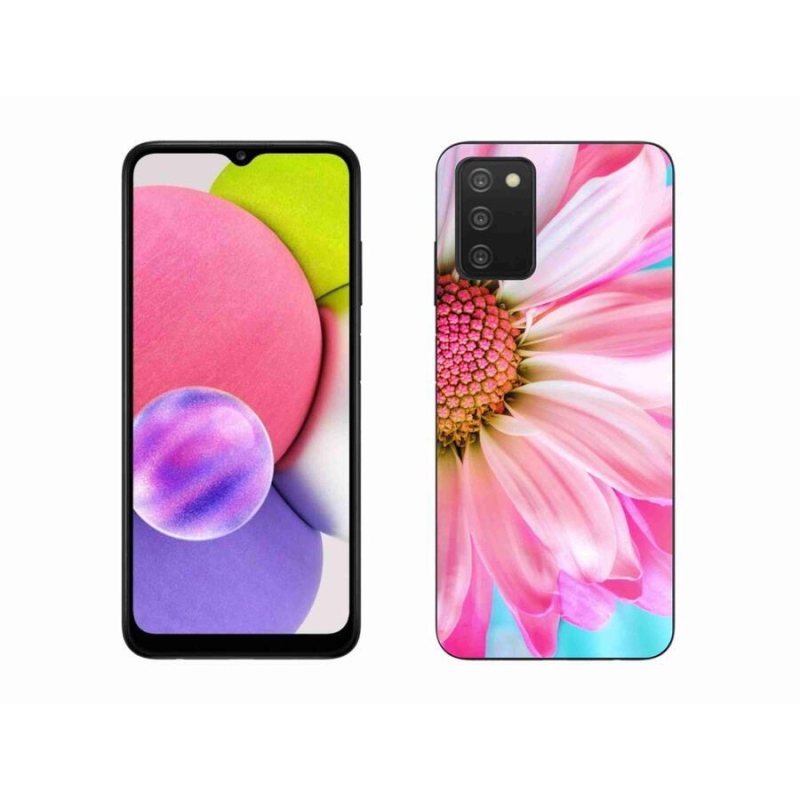 Gelový kryt mmCase na mobil Samsung Galaxy A03s (166.6 x 75.9 x 9.1) - růžová květina
