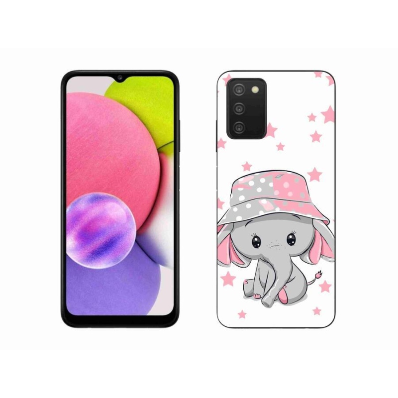 Gelový kryt mmCase na mobil Samsung Galaxy A03s (166.6 x 75.9 x 9.1) - růžový slon