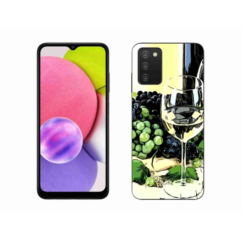 Gelový kryt mmCase na mobil Samsung Galaxy A03s (166.6 x 75.9 x 9.1) - sklenka vína