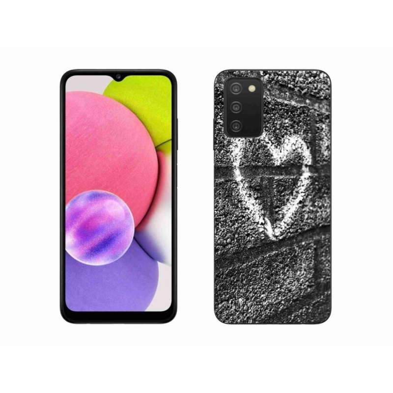 Gelový kryt mmCase na mobil Samsung Galaxy A03s (166.6 x 75.9 x 9.1) - srdce na zdi