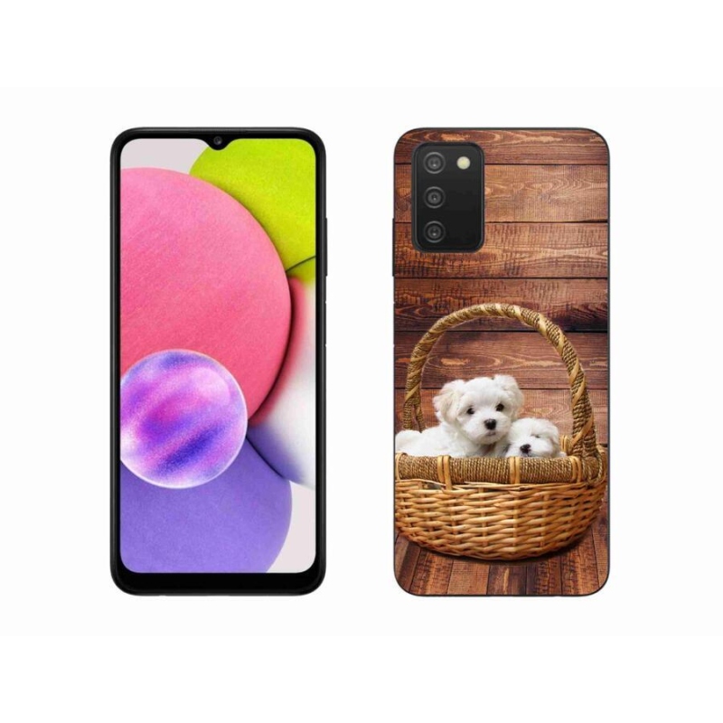 Gelový kryt mmCase na mobil Samsung Galaxy A03s (166.6 x 75.9 x 9.1) - štěňátka