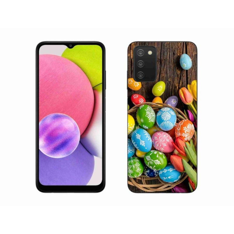 Gelový kryt mmCase na mobil Samsung Galaxy A03s (166.6 x 75.9 x 9.1) - velikonoční vajíčka