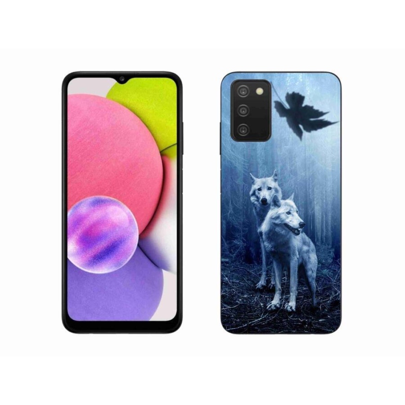 Gelový kryt mmCase na mobil Samsung Galaxy A03s (166.6 x 75.9 x 9.1) - vlci v lese