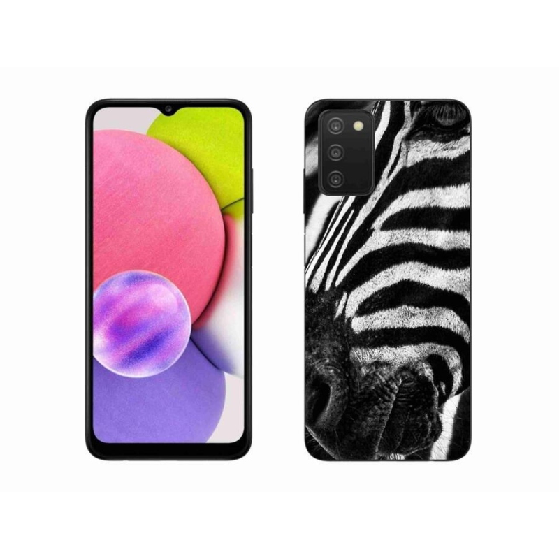 Gelový kryt mmCase na mobil Samsung Galaxy A03s (166.6 x 75.9 x 9.1) - zebra