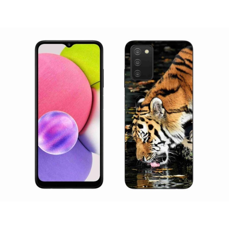 Gelový kryt mmCase na mobil Samsung Galaxy A03s (166.6 x 75.9 x 9.1) - žíznivý tygr