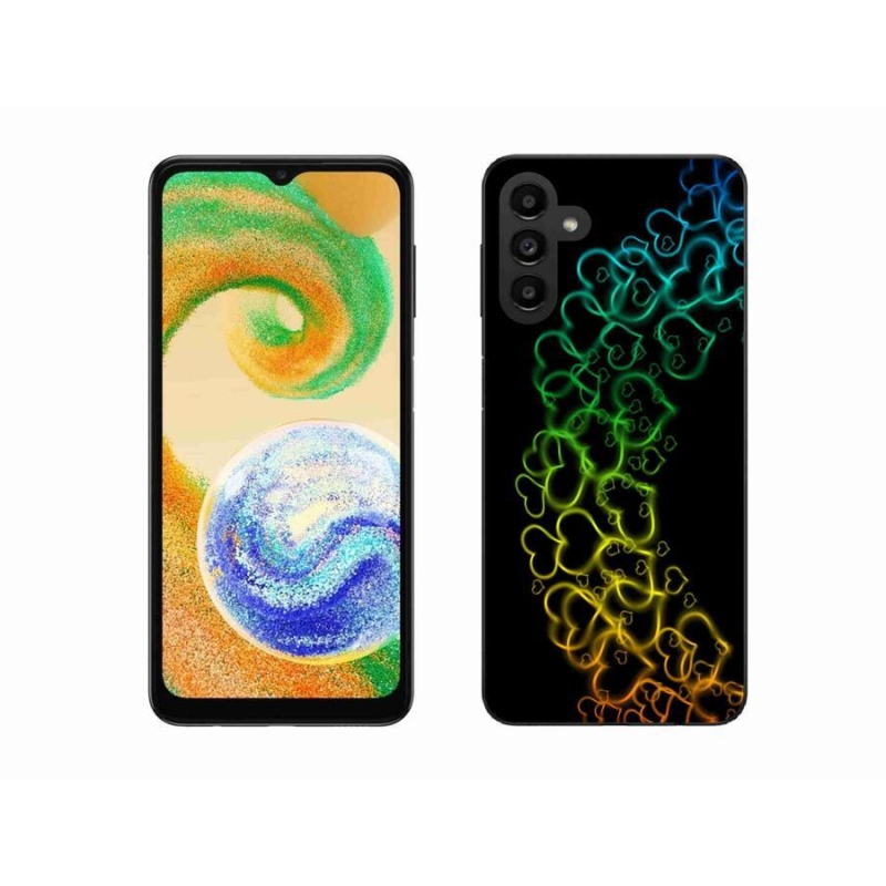 Gelový kryt mmCase na mobil Samsung Galaxy A04s (164.7x76.7x9.1mm) - barevná srdíčka