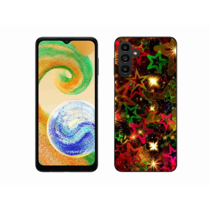 Gelový kryt mmCase na mobil Samsung Galaxy A04s (164.7x76.7x9.1mm) - barevné hvězdičky