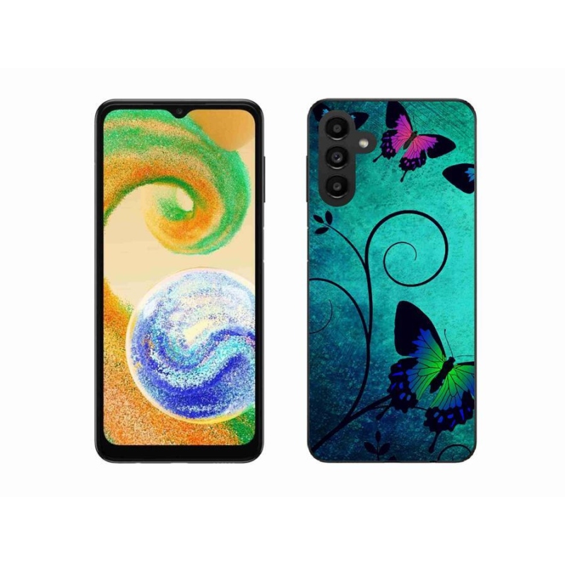 Gelový kryt mmCase na mobil Samsung Galaxy A04s (164.7x76.7x9.1mm) - barevní motýli