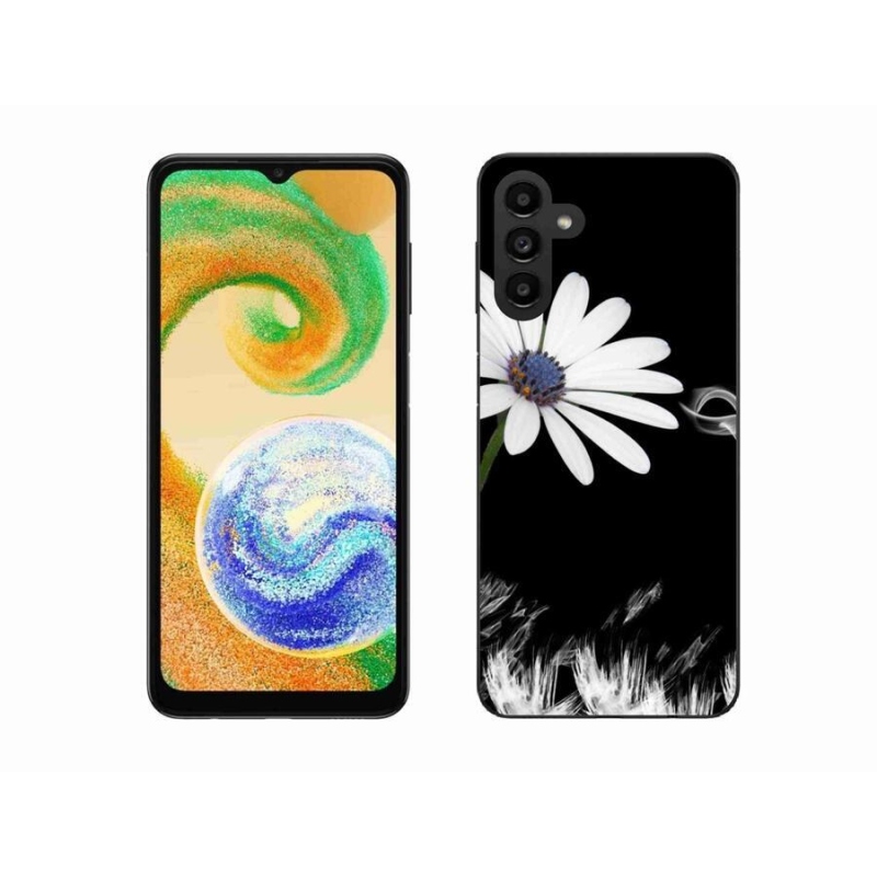 Gelový kryt mmCase na mobil Samsung Galaxy A04s (164.7x76.7x9.1mm) - bílá květina