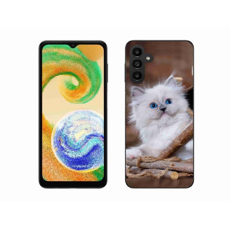 Gelový kryt mmCase na mobil Samsung Galaxy A04s (164.7x76.7x9.1mm) - bílé kotě
