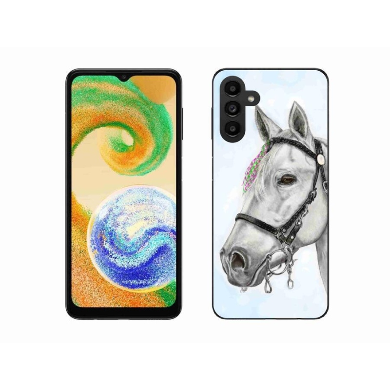 Gelový kryt mmCase na mobil Samsung Galaxy A04s (164.7x76.7x9.1mm) - bílý kůň 1