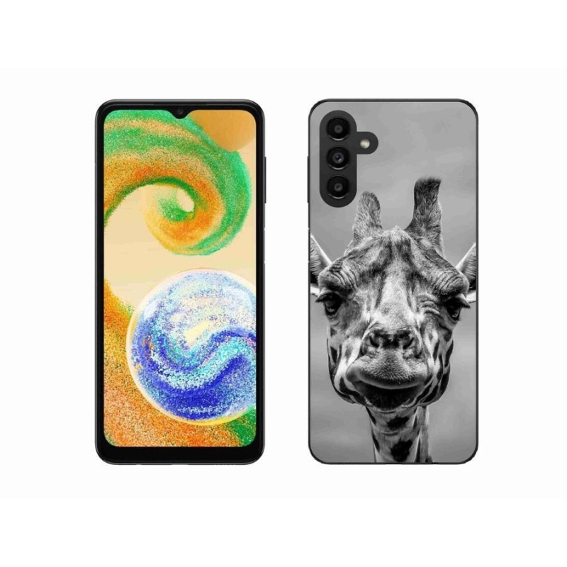 Gelový kryt mmCase na mobil Samsung Galaxy A04s (164.7x76.7x9.1mm) - černobílá žirafa