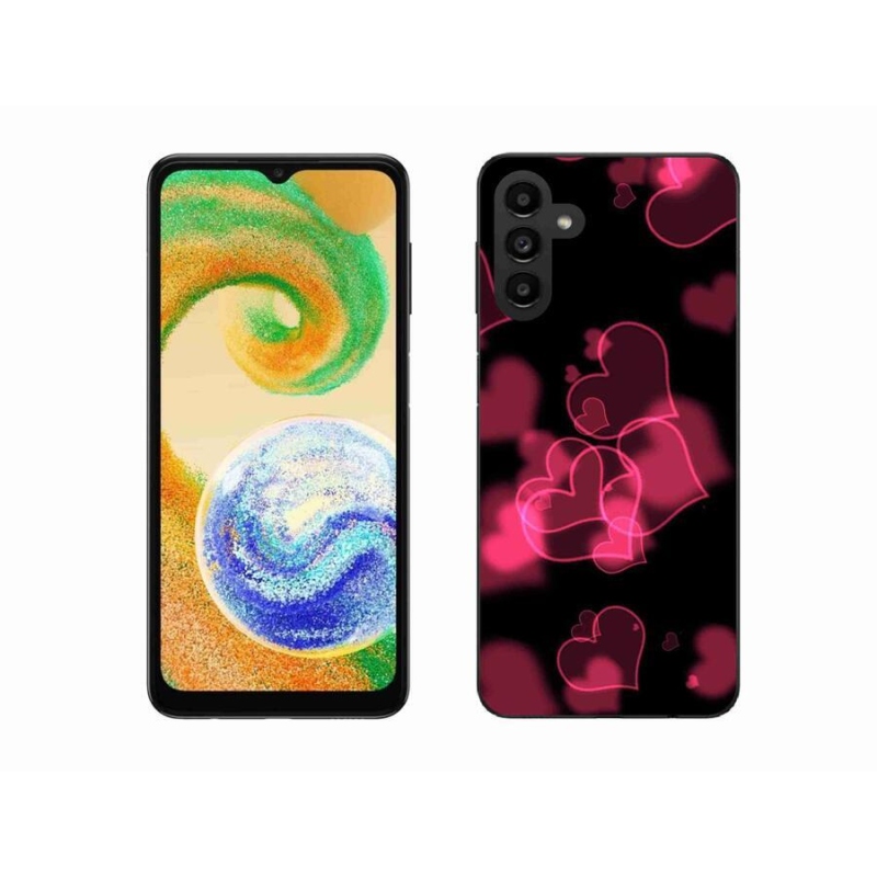 Gelový kryt mmCase na mobil Samsung Galaxy A04s (164.7x76.7x9.1mm) - červená srdíčka
