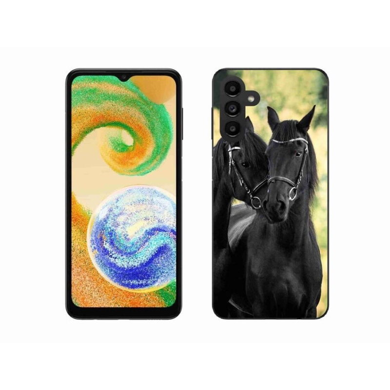 Gelový kryt mmCase na mobil Samsung Galaxy A04s (164.7x76.7x9.1mm) - dva černí koně